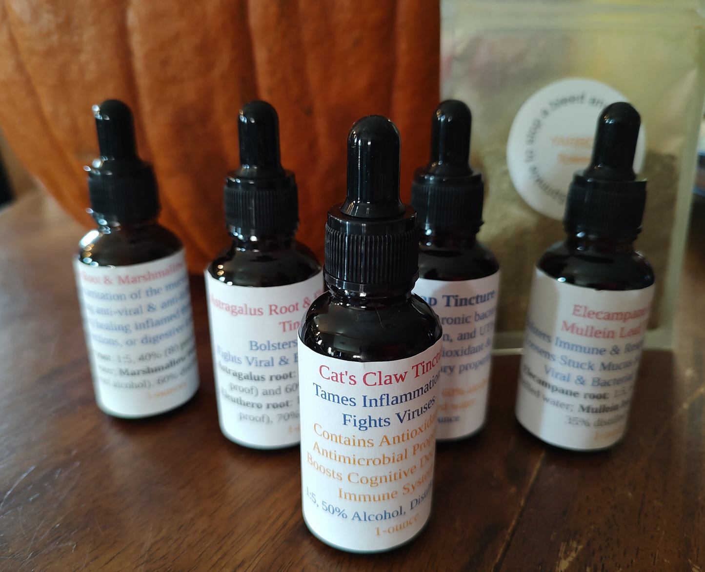 Fall & Winter- Five Tincture Kit- Supporting Respiratory Infections, Antiviral, Anti-inflammatory, & Immune Booster