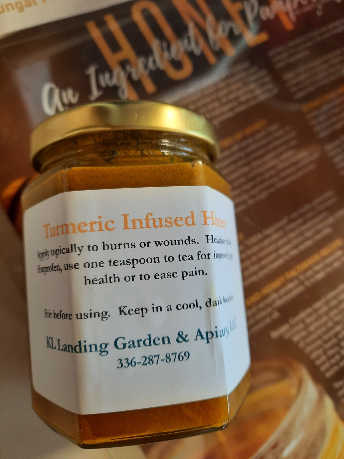 Turmeric Infused Honey with Honey Stick
