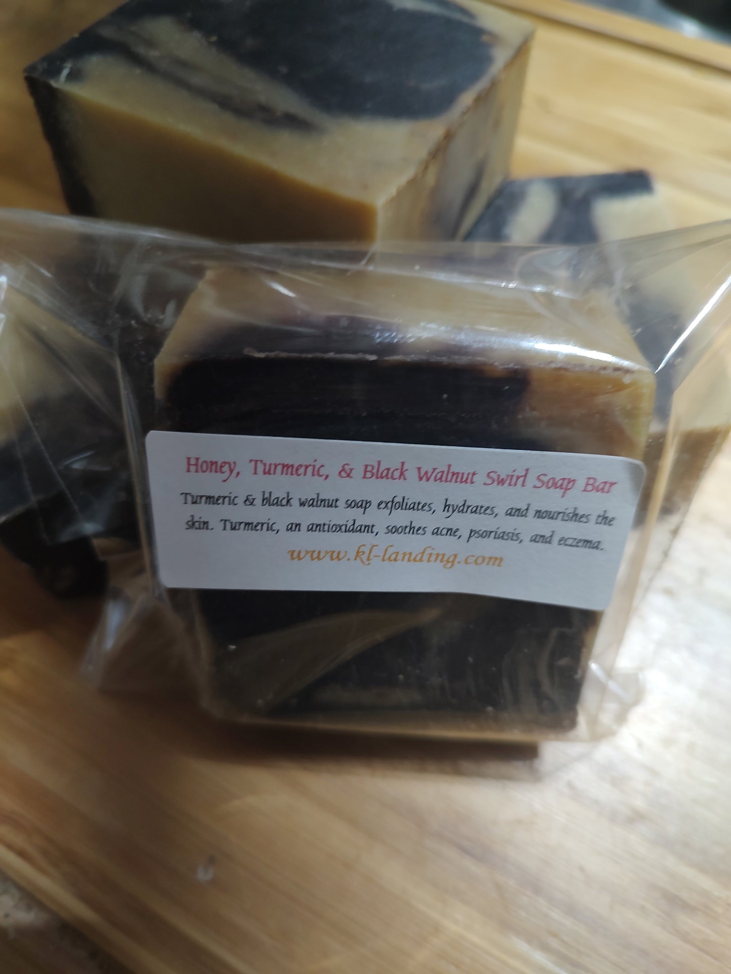 Honey, Turmeric, & Black Walnut Swirl Soap Bar